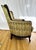 This set of vintage Louis XV Bergère style chairs features beautifully carved walnut frames paired with classic brocade...