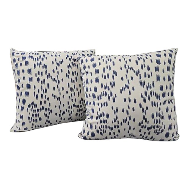 Les Touches Blue Pillows- a Pair For Sale