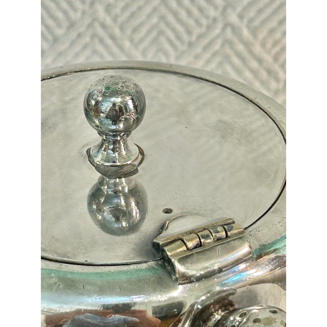 Metal Antique British Military Silverplate Teapot by Walker & Hall – Royal Scots Greys Regiment Crest, c.1900 For Sale - Image 7 of 10