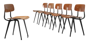 Dutch Revolt Chairs in Teak by Friso Kramer for Ahrend De Cirkel, 1960s, Set of 6