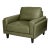 Olive Green Leather Club Chair. MCM Vibes. For Sale