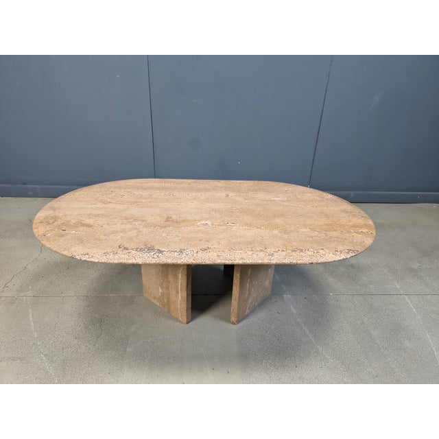 Vintage Oval Travertine Coffee Table, 1970s For Sale - Image 11 of 15