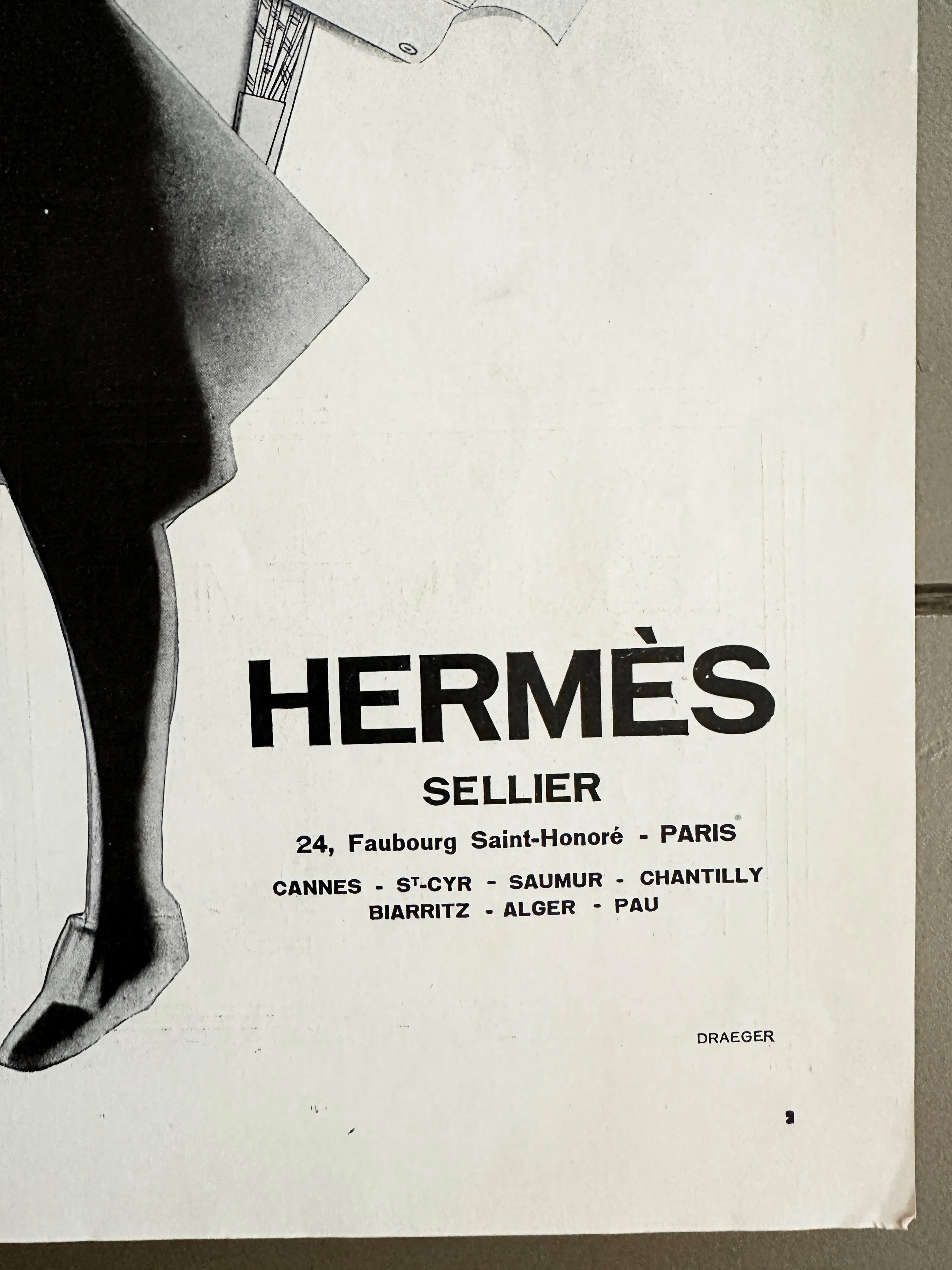 1929 French Vintage Hermes Advertisement Print, Golf Player and
