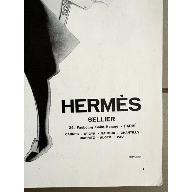 Mid-Century Modern 1929 French Vintage Hermes Advertisement Print, Golf Player and Sports Equipment, Not Framed, Not Laminated For Sale - Image 3 of 5