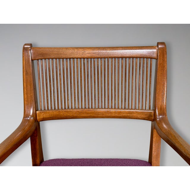 1960s Restored Vintage Drexel Profile Spindle Back Dining Chairs Set of 5 For Sale - Image 5 of 12