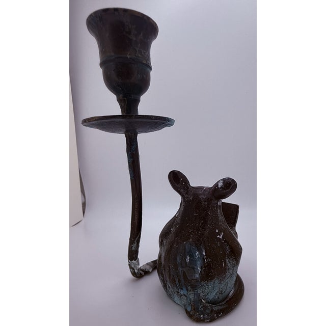 Late 20th Century Brass Mouse Candlestick Holder For Sale In Boise - Image 6 of 11