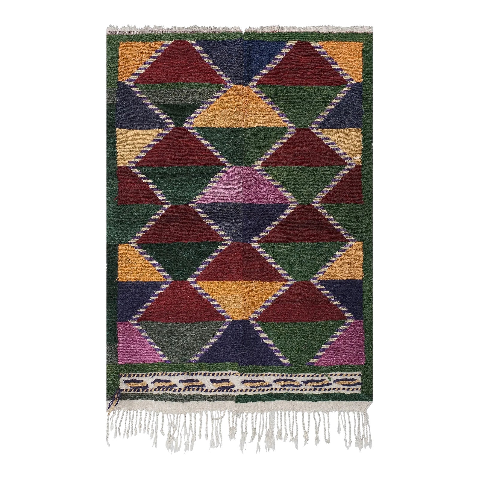 1980s Turkish Tulu Shaggy Rug 3'5'' X 4'9'' | Chairish