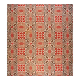 Mid 19th Century American Ingrain Carpet ( 12' 6" x 13' 4" - 381 x 406 cm ) For Sale