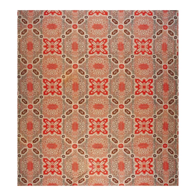 Mid 19th Century American Ingrain Carpet ( 12' 6" x 13' 4" - 381 x 406 cm ) For Sale