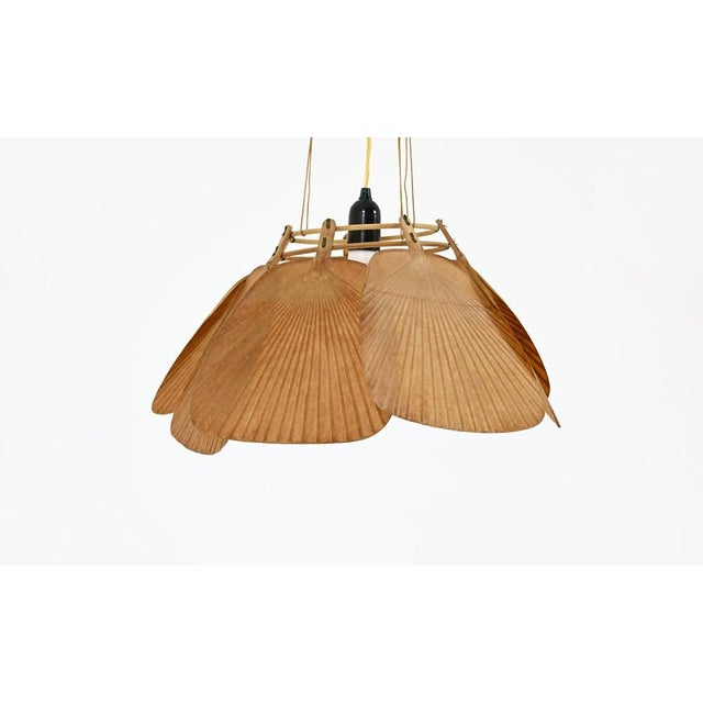 Wood Shichi Uchiwa Hanging Lamp by Ingo Maurer for Design M, 1970s For Sale - Image 7 of 12
