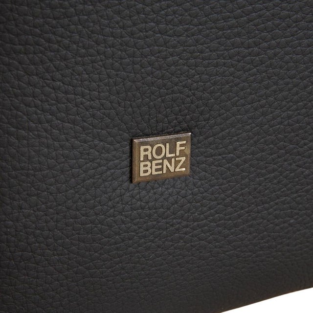 Black Model 322 3-Seater Sofa in Black Leather from Rolf Benz For Sale - Image 8 of 12
