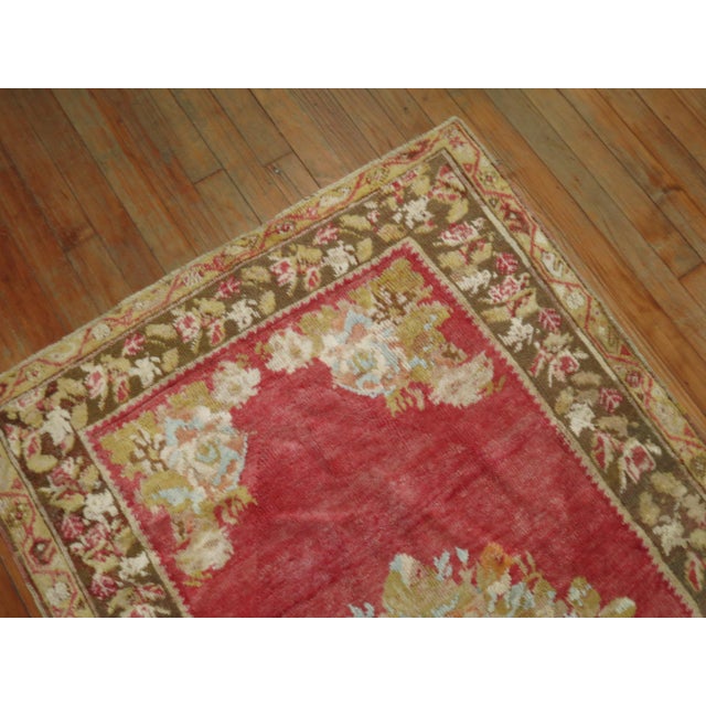 Early 20th Century Zabihi Collection Floral Antique Turkish Ghiordes Rug For Sale - Image 5 of 6