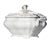 Burgess & Leigh English ironstone soup tureen with white strawberry & grape leaf pattern. The lid has an opening for a...