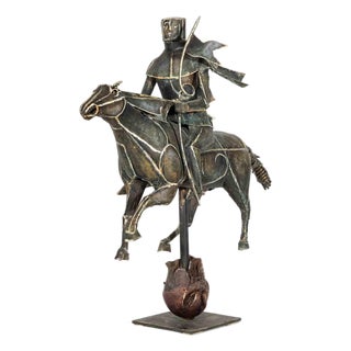 Lorenzo Servalli, Knight Sculpture, 1975, Brass For Sale