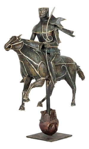 Lorenzo Servalli, Knight Sculpture, 1975, Brass