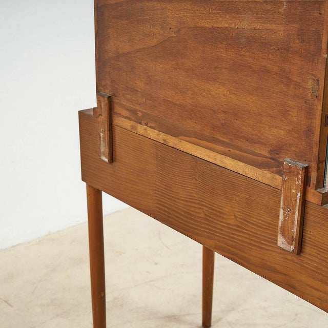 Brown Vintage Console with Mirror For Sale - Image 8 of 9