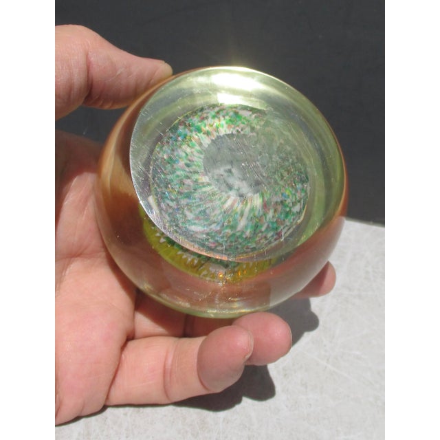 Murano Mid-20th Century Large Murano Glass Millefiori Paperweight For Sale - Image 4 of 7