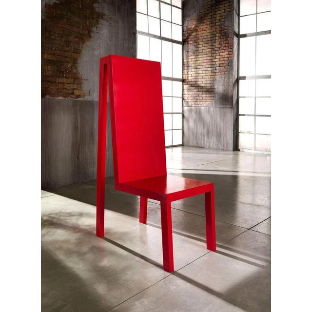 Exercice Rouge Chair by Francesco Profili Dimensions: W 70 x D 45x H 127 cm Materials: Iron, Wood. Form and color are...