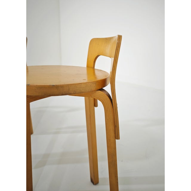 Vintage Wooden Stools by Alvar Aalto for Artek, 1970s, Set of 4 For Sale - Image 13 of 18
