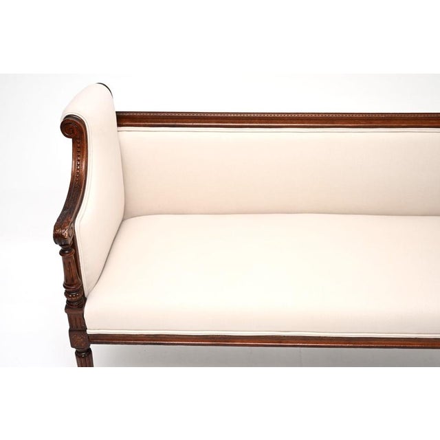 Antique French Scroll End Settee, 1880 For Sale - Image 6 of 11