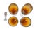 Metal Vintage Amber & Gold Gilt Bohemian Decanter & 4 Wine Glasses. MCM For Sale - Image 7 of 11