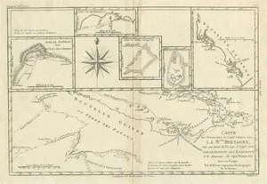 Antique Detailed Map of Papua New Guinea and the Regions to the West, 1780