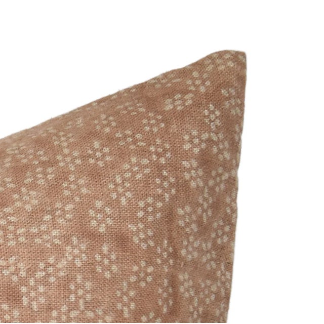 Block Print Decorative Pillow Cover 14x14 Inch- Thick Linen, Ola Vrishti For Sale - Image 6 of 8