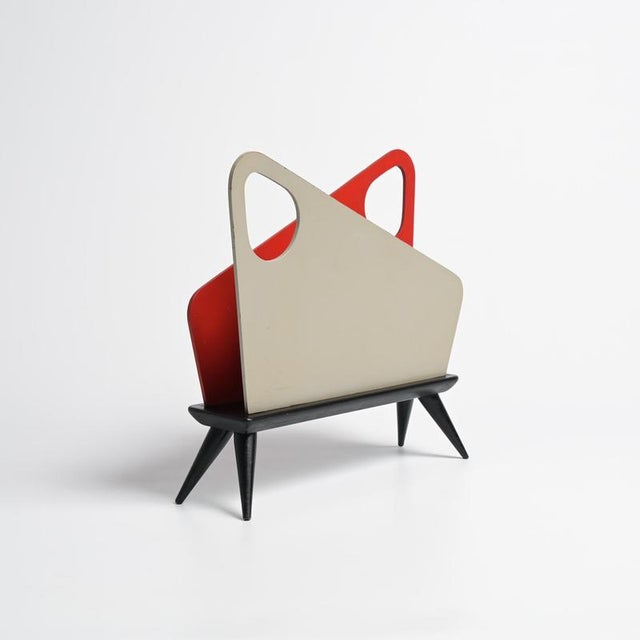 Vintage Magazine Rack by Bois Manu, 1950s For Sale - Image 6 of 18