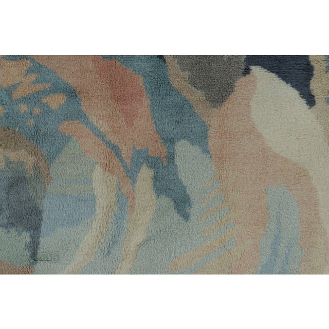 Art Deco Antique French Art Deco Square Rugs by Jean Burkhalter in Ocean Hues - Rug & Kilim For Sale - Image 3 of 7