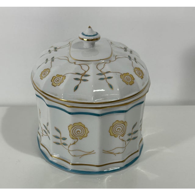Ceramic 1950s Art Nouveau Lidded Porcelain Box, Vista Alegre, Portugal For Sale - Image 7 of 12