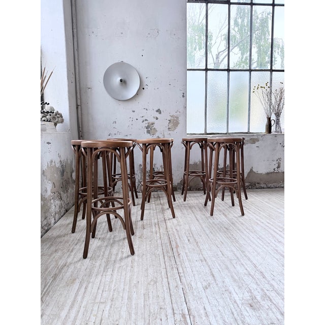 Baumann Bistro Bar Stools, 1980s, Set of 8 For Sale - Image 6 of 18