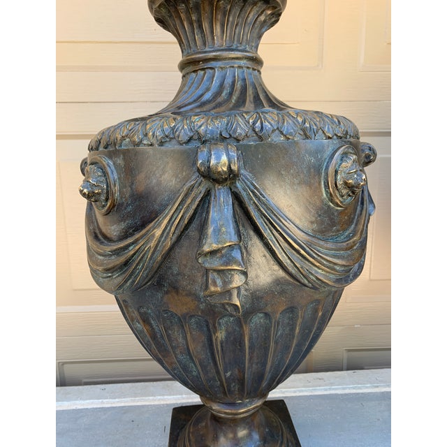 Late 20th Century 20th Century Monumental Neoclassical Covered Urns Attributed to Maitland Smith, Pair For Sale - Image 5 of 14