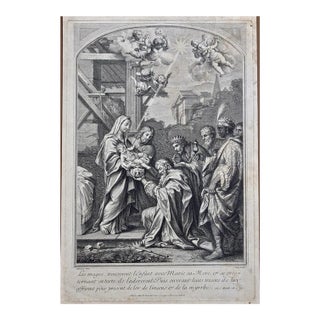 "The Gift of the Magi": An 18th C. Religious Engraving by Vale, After Calmarat For Sale