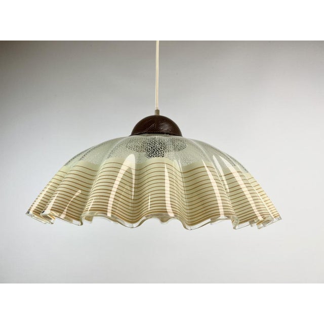 Italian Glass Pendant Lamp with Wavy Edge, 1970s For Sale - Image 11 of 18