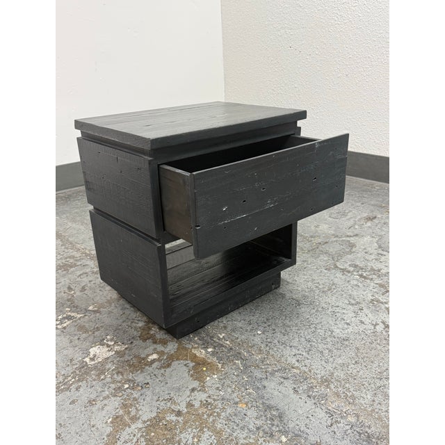 West Elm West Elm Plank Wood Nightstand For Sale - Image 4 of 12