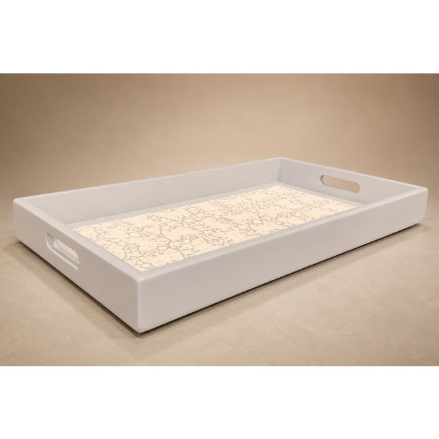 Wood Large "Butterflies" Decorative Tray, Lacquered Wood, Ensamble Artesano, 2024 For Sale - Image 7 of 16