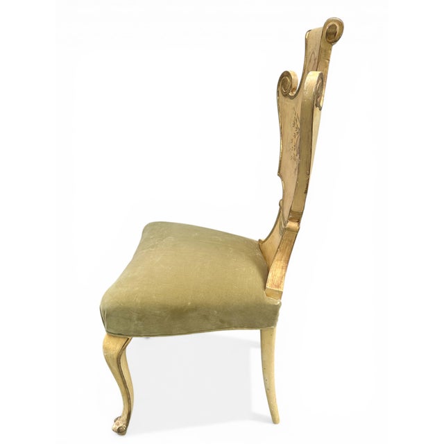 Venetian Rococo Style Painted and Gilded Side Chair For Sale - Image 14 of 15