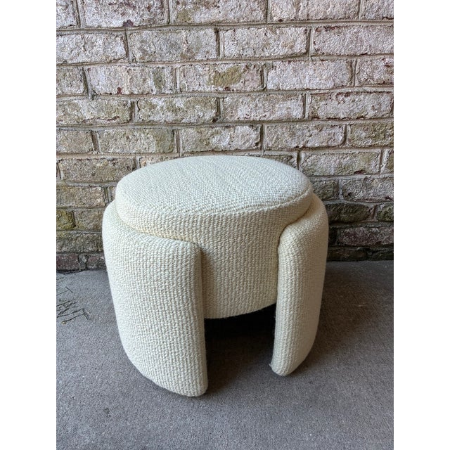 Mid-Century Modern Vintage Wrap Pouf, Newly Reupholstered For Sale - Image 3 of 13