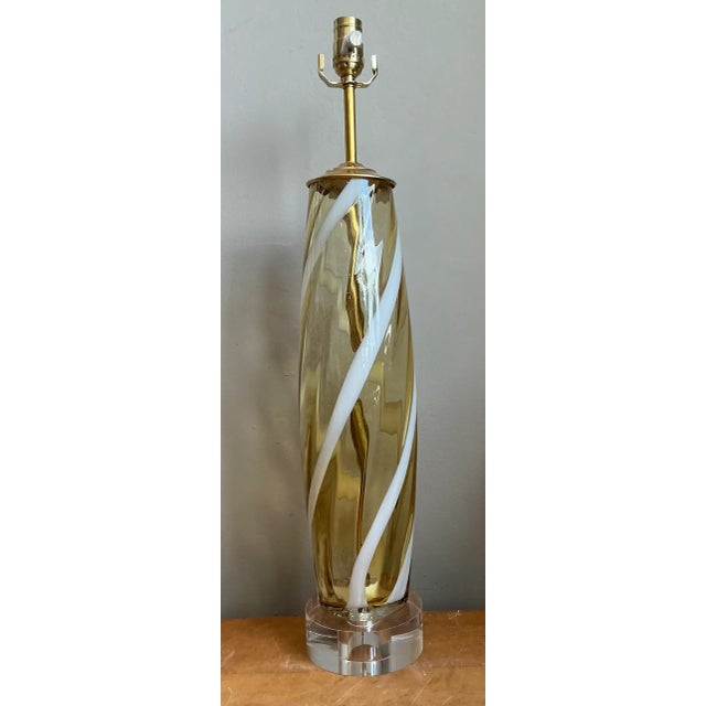 Vintage Murano Swirled Glass Table Lamp For Sale - Image 12 of 16