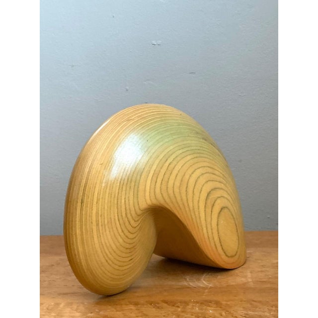 Vintage Abstract Wood Nautilus Shell Sculpture For Sale - Image 4 of 12