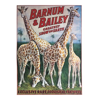 1978 Vintage Giraffes - Barnum & Bailey Greatest Show on Earth Poster For Sale