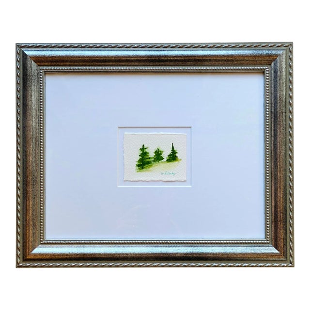 "Peaks" Original Miniature Watercolor Landscape by Michelle Owenby For Sale