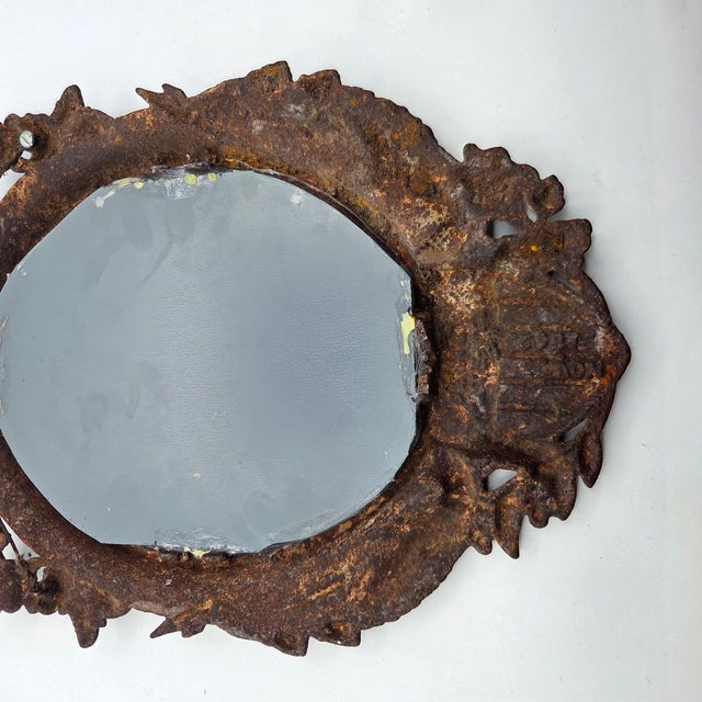 Civil War Era Cast Iron Federal Eagle Picture Frame W/ Mirror For Sale - Image 9 of 10