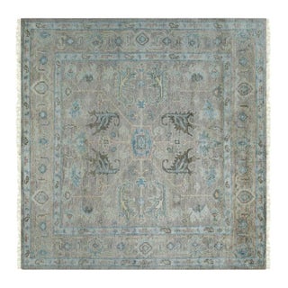 8x10 Ivory Hand-Knotted Wool Faded Serenity Classic Traditional Carpet Rug For Sale