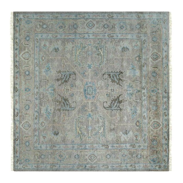8x10 Ivory Hand-Knotted Wool Faded Serenity Classic Traditional Carpet Rug For Sale