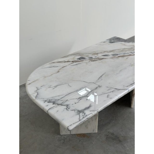 Large Italian Postmodern Sculptural Marble Coffee Table For Sale - Image 5 of 14