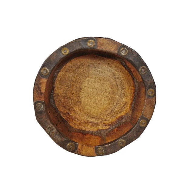 Indian Small Wood Grinder Bowl For Sale - Image 3 of 6