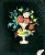Mario Buatta 1940s Framed Silver Epergne Holding Flowers and Fruit Silver Foil Tinsel Painting For Sale - Image 4 of 7
