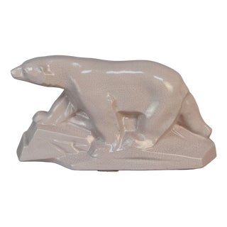 Art Deco Polar Bear Figure by Edouard Cazaux, 1920s-1940s For Sale