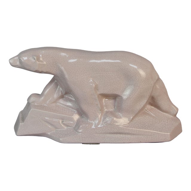 Art Deco Polar Bear Figure by Edouard Cazaux, 1920s-1940s For Sale